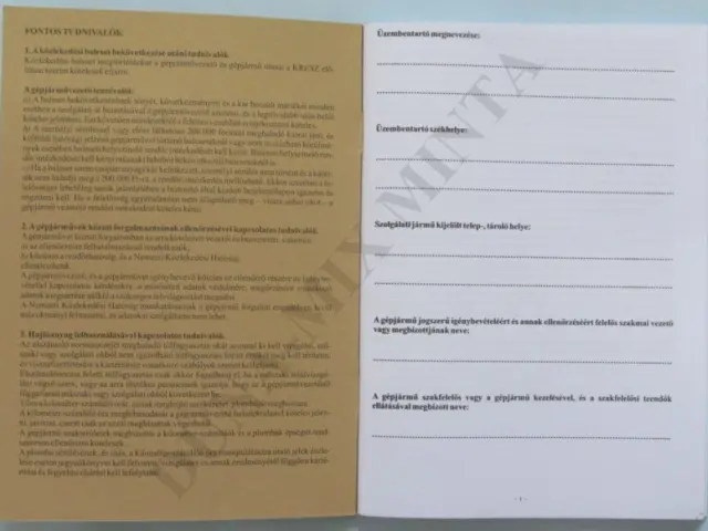 Gépjármű menetlevél